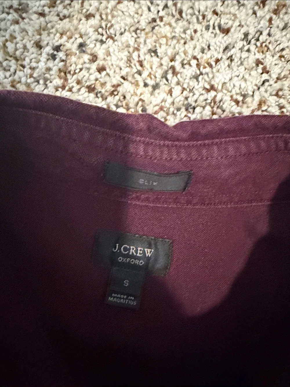 J. Crew Men's Burgundy slim Button-Down Shirt. Size small